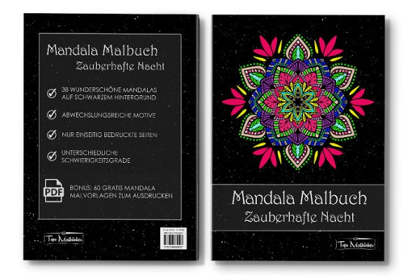 Mandala Malbuch für Erwachsene Zauberhafte Nacht Cover